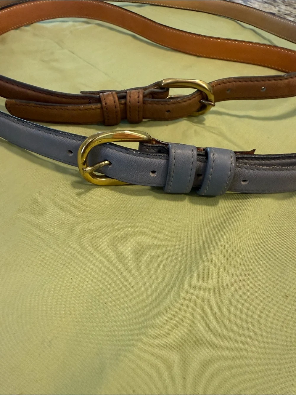 Levi’s country western casual leather belt set of 2 brown & blue gray